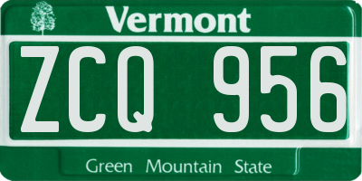 VT license plate ZCQ956