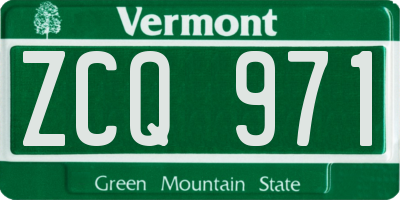 VT license plate ZCQ971