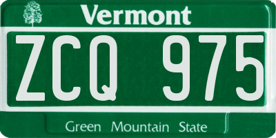 VT license plate ZCQ975