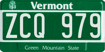 VT license plate ZCQ979