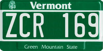 VT license plate ZCR169