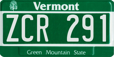 VT license plate ZCR291