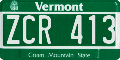 VT license plate ZCR413