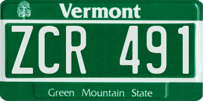 VT license plate ZCR491