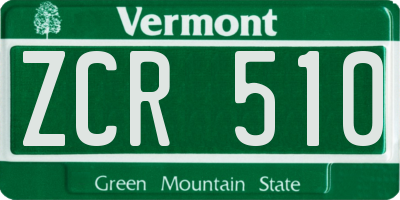 VT license plate ZCR510