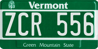 VT license plate ZCR556