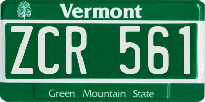 VT license plate ZCR561
