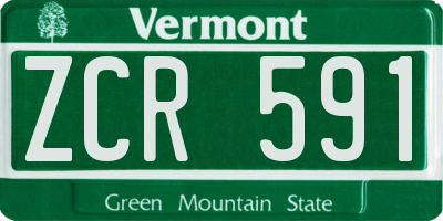 VT license plate ZCR591