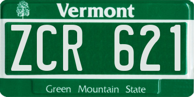VT license plate ZCR621