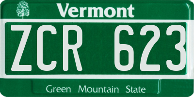 VT license plate ZCR623