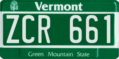 VT license plate ZCR661
