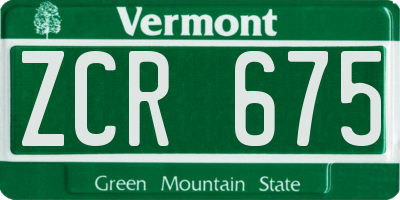 VT license plate ZCR675