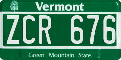 VT license plate ZCR676