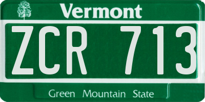 VT license plate ZCR713