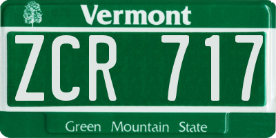 VT license plate ZCR717