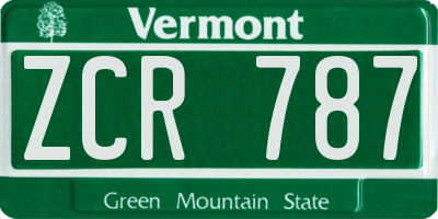 VT license plate ZCR787
