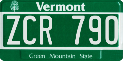 VT license plate ZCR790