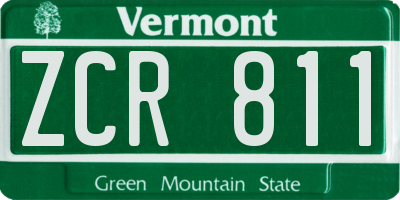 VT license plate ZCR811
