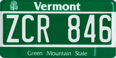 VT license plate ZCR846