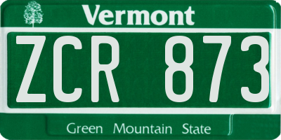 VT license plate ZCR873