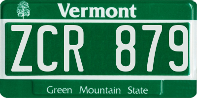 VT license plate ZCR879