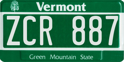 VT license plate ZCR887