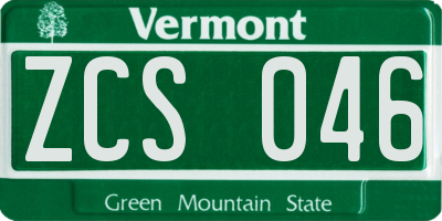 VT license plate ZCS046