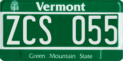 VT license plate ZCS055