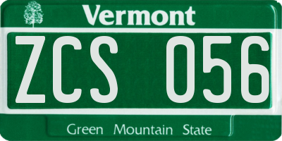 VT license plate ZCS056