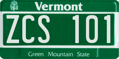 VT license plate ZCS101