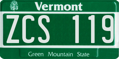 VT license plate ZCS119