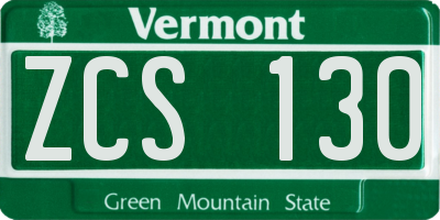 VT license plate ZCS130