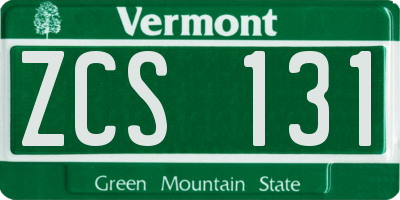 VT license plate ZCS131