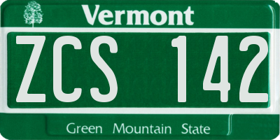 VT license plate ZCS142