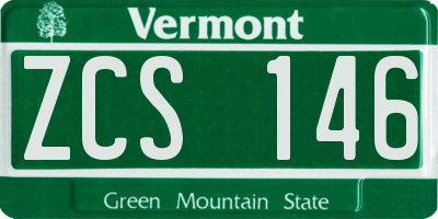 VT license plate ZCS146