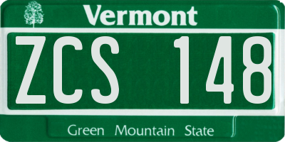 VT license plate ZCS148