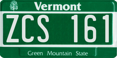 VT license plate ZCS161