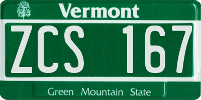 VT license plate ZCS167