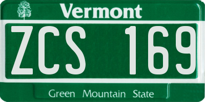 VT license plate ZCS169