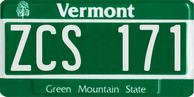 VT license plate ZCS171