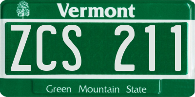 VT license plate ZCS211