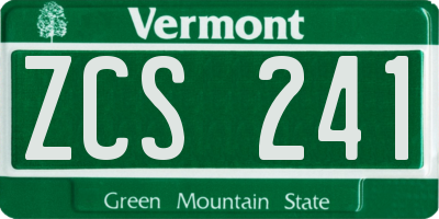 VT license plate ZCS241