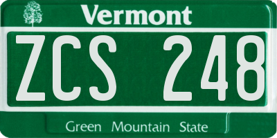 VT license plate ZCS248