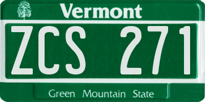 VT license plate ZCS271