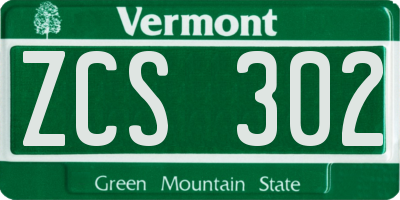VT license plate ZCS302