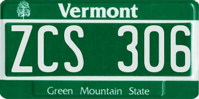 VT license plate ZCS306