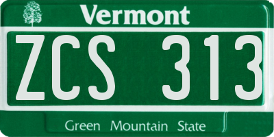 VT license plate ZCS313