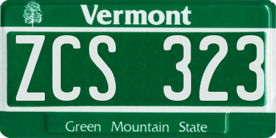 VT license plate ZCS323