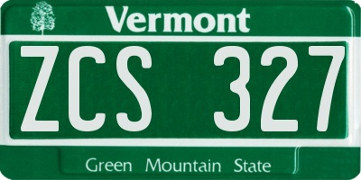 VT license plate ZCS327