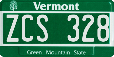 VT license plate ZCS328
